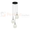 Lampa wisząca DEORE białe kule czarna baza 3xE27 Italux PND-5578-3S-BK perfektmarket.webp