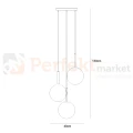 Lampa wisząca DEORE białe kule czarna baza 3xE27 Italux PND-5578-3S-BK wymiar perfektmarket.webp