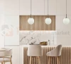 Lampa wisząca nowoczesna biała kula 20cm DEORE czarna baza Italux PND-5578-1S-BK 4 perfektmarket.webp
