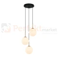 Lampa wisząca DEORE białe kule czarna baza mosiądz 3xE27 Italux PND-5578-3S-BRO-BK 1 perfektmarket.webp