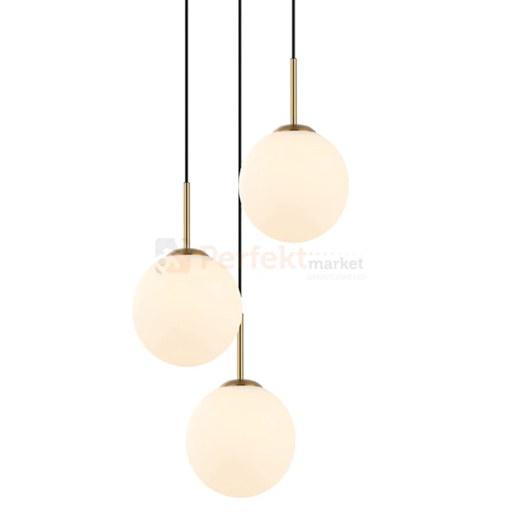 Lampa wisząca DEORE białe kule czarna baza mosiądz 3xE27 Italux PND-5578-3S-BRO-BK 2 perfektmarket.webp