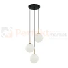Lampa wisząca DEORE białe kule czarna baza mosiądz 3xE27 Italux PND-5578-3S-BRO-BK perfektmarket.webp