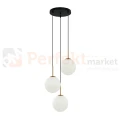 Lampa wisząca DEORE białe kule czarna baza mosiądz 3xE27 Italux PND-5578-3S-BRO-BK perfektmarket.webp