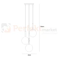 Lampa wisząca DEORE białe kule czarna baza mosiądz 3xE27 Italux PND-5578-3S-BRO-BK wymiary perfektmarket.webp