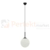 Lampa wisząca nowoczesna biała kula 25cm DEORE czarna baza Italux PND-5578-1M-BK 1 perfektmarket.webp