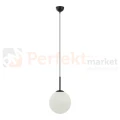 Lampa wisząca nowoczesna biała kula 25cm DEORE czarna baza Italux PND-5578-1M-BK 1 perfektmarket.webp