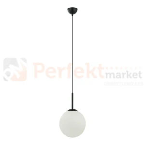 Lampa wisząca nowoczesna biała kula 25cm DEORE czarna baza Italux PND-5578-1M-BK