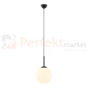 Lampa wisząca nowoczesna biała kula 25cm DEORE czarna baza Italux PND-5578-1M-BK perfektmarket.webp