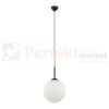 Lampa wisząca nowoczesna biała kula 30cm DEORE czarna baza Italux PND-5578-1L-BK 1 perfektmarket.webp