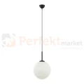 Lampa wisząca nowoczesna biała kula 30cm DEORE czarna baza Italux PND-5578-1L-BK 1 perfektmarket.webp
