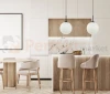 Lampa wisząca nowoczesna biała kula 30cm DEORE czarna baza Italux PND-5578-1L-BK aranż perfektmarket.webp