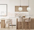 Lampa wisząca nowoczesna biała kula 30cm DEORE czarna baza Italux PND-5578-1L-BK aranż perfektmarket.webp