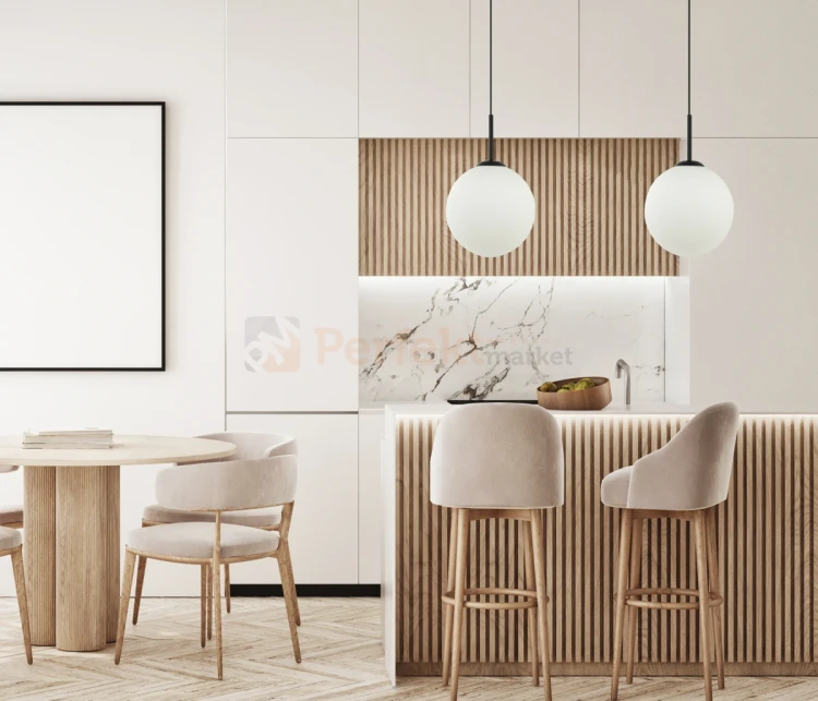 Lampa wisząca nowoczesna biała kula 30cm DEORE czarna baza Italux PND-5578-1L-BK aranż perfektmarket.webp