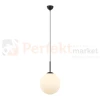 Lampa wisząca nowoczesna biała kula 30cm DEORE czarna baza Italux PND-5578-1L-BK perfektmarket.webp