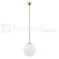 Lampa wisząca nowoczesna biała kula 30cm DEORE mosiądz Italux PND-5578-1L-BRO 1 perfektmarket.webp