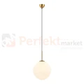 Lampa wisząca nowoczesna biała kula 30cm DEORE mosiądz Italux PND-5578-1L-BRO perfektmarket.webp