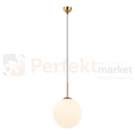 Lampa wisząca nowoczesna biała kula 30cm DEORE mosiądz Italux PND-5578-1L-BRO perfektmarket.webp