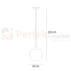 Lampa wisząca nowoczesna biała kula 30cm DEORE mosiądz Italux PND-5578-1L-BRO wymiar perfektmarket.webp