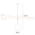 Lampa wisząca nowoczesna biała kula 30cm DEORE mosiądz Italux PND-5578-1L-BRO wymiar perfektmarket.webp
