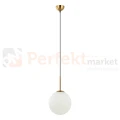 Lampa wisząca nowoczesna biała kula 25cm DEORE mosiądz Italux PND-5578-1M-BRO 1 perfektmarket.webp