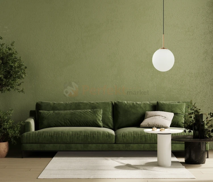 Lampa wisząca nowoczesna biała kula 25cm DEORE mosiądz Italux PND-5578-1M-BRO aranż perfektmarket.webp