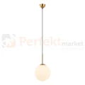 Lampa wisząca nowoczesna biała kula 25cm DEORE mosiądz Italux PND-5578-1M-BRO perfektmarket.webp