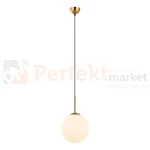 Lampa wisząca nowoczesna biała kula 25cm DEORE mosiądz Italux PND-5578-1M-BRO perfektmarket.webp