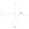 Lampa wisząca nowoczesna biała kula 25cm DEORE mosiądz Italux PND-5578-1M-BRO wymiar perfektmarket.webp