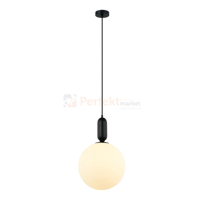 Lampa wisząca ALDEVA kula 30 cm szklana PND-02340-1L-BK Italux wymiary perfektmarket.webp
