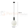 Lampa wisząca ALDEVA kula 30 cm szklana PND-02340-1L-BK Italux wymiary perfektmarket.webp
