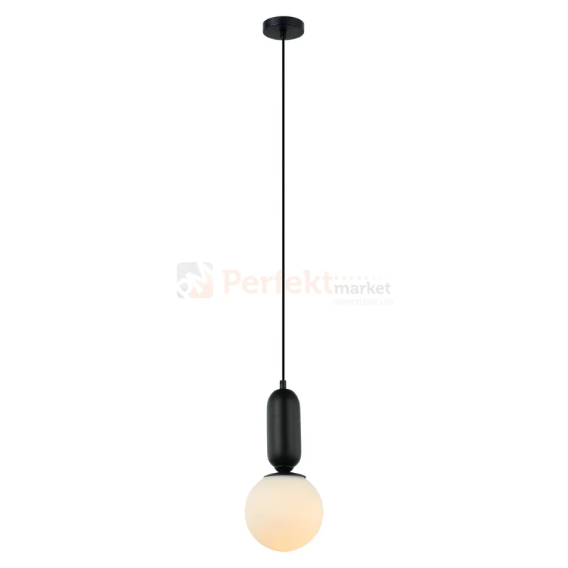 Lampa wisząca ALDEVA kula 15 cm szklana PND-02340-1S-BK Italux wymiary perfektmarket.webp