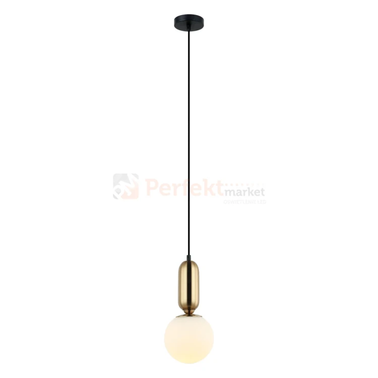 Lampa wisząca ALDEVA mosiądz kula 15 cm szklana PND-02340-1S-BRO Italux 1 perfektmarket.webp
