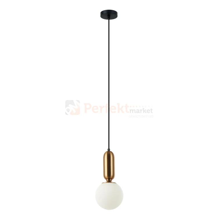 Lampa wisząca ALDEVA mosiądz kula 15 cm szklana PND-02340-1S-BRO Italux perfektmarket.webp