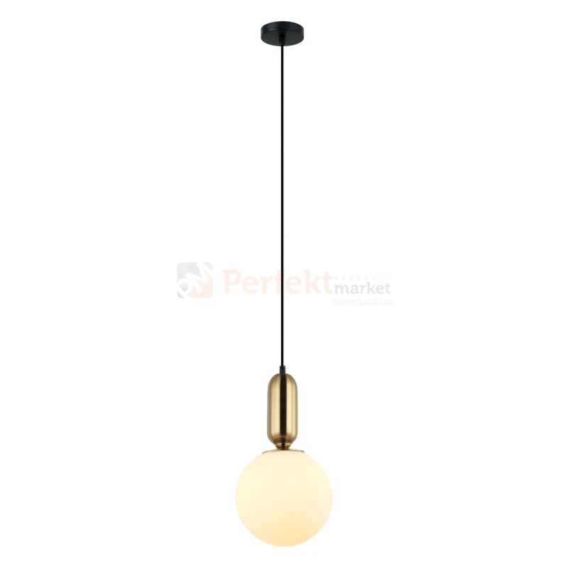 Lampa wisząca ALDEVA mosiądz kula 20 cm szklana PND-02340-1M-BRO Italux wymiary perfektmarket.webp