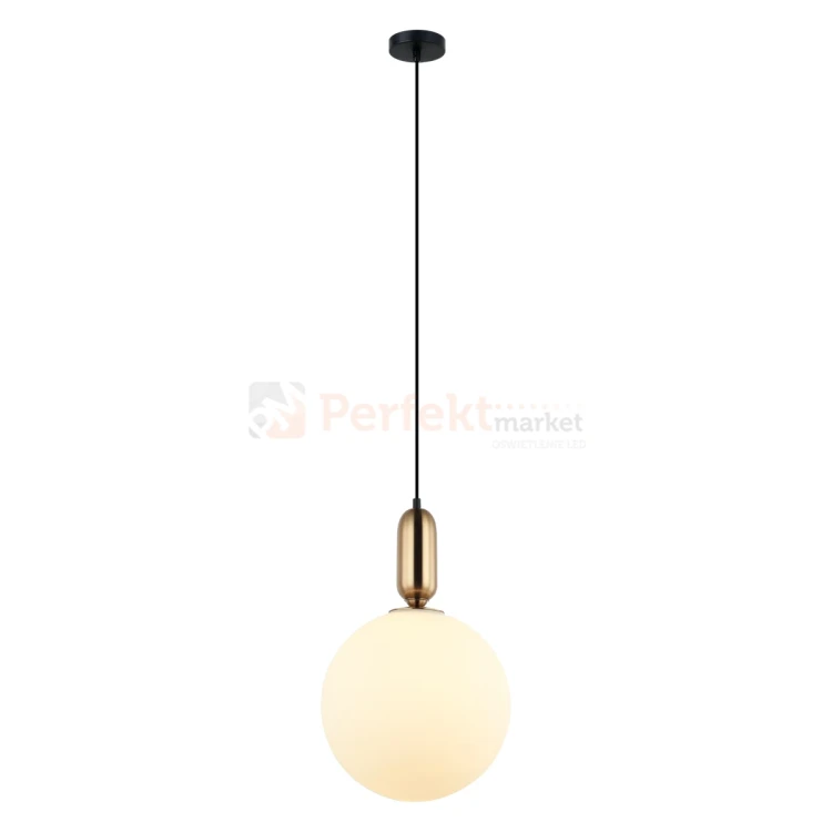 Lampa wisząca ALDEVA kula 30 cm szklana  czarna mosiądz PND-02340-1L-BRO Italux 1 perfektmarket.webp