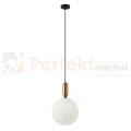 Lampa wisząca ALDEVA kula 30 cm szklana  czarna mosiądz PND-02340-1L-BRO Italux perfektmarket.webp