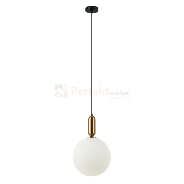 Lampa wisząca ALDEVA kula 30 cm szklana  czarna mosiądz PND-02340-1L-BRO Italux perfektmarket.webp