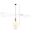 Lampa wisząca ALDEVA kula 30 cm szklana czarna mosiądz PND-02340-1L-BRO Italux wymiary perfektmarket.webp