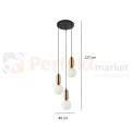 Lampa wisząca ALDEVA szklane kule czarna mosiądz PND-02340-3S-BRO Italux wymiary perfektmarket.webp