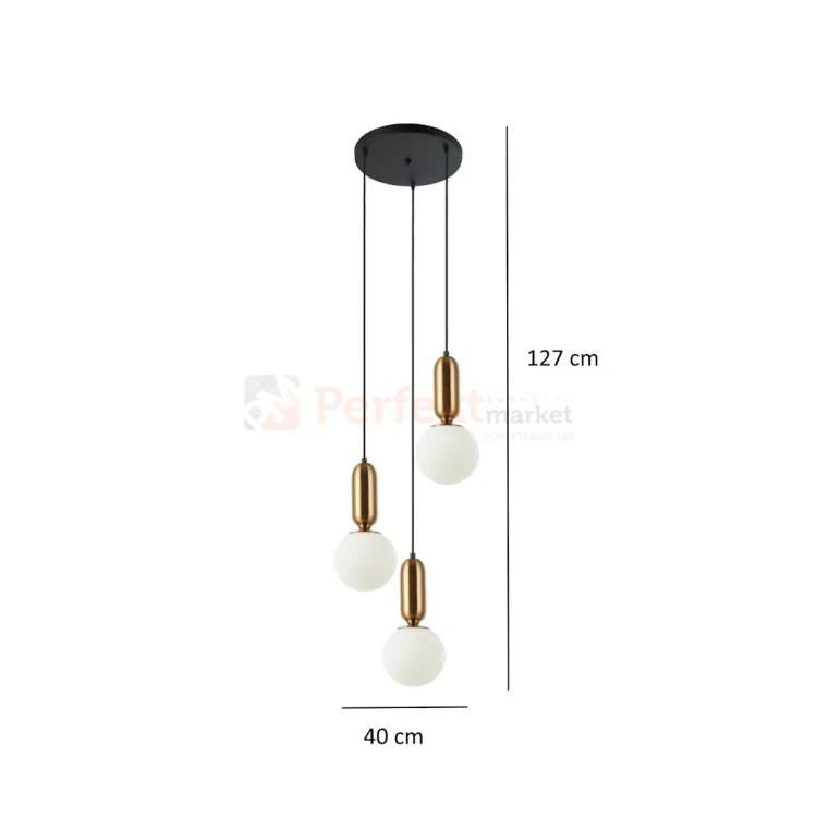 Lampa wisząca ALDEVA szklane kule czarna mosiądz PND-02340-3S-BRO Italux wymiary perfektmarket.webp