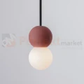 Lampa wisząca LE44661 IBAGUE szklana kula beton czerwony G9 Luces Exclusivas Nova Luce ZERO 9577019 1 perfektmarket.webp
