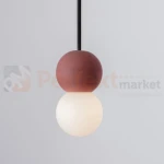 Lampa wisząca LE44661 IBAGUE szklana kula beton czerwony G9 Luces Exclusivas Nova Luce ZERO 9577019 1 perfektmarket.webp