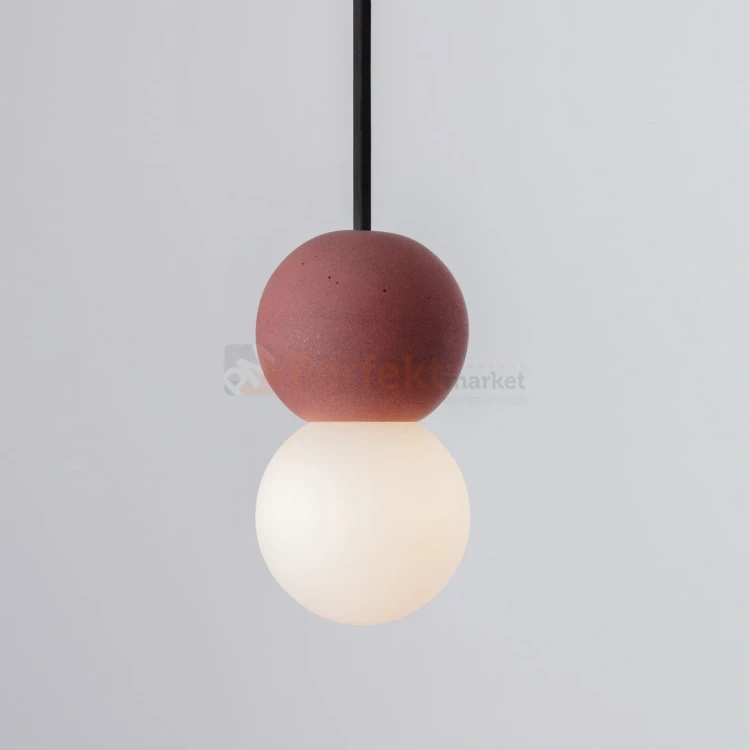 Lampa wisząca LE44661 IBAGUE szklana kula beton czerwony G9 Luces Exclusivas Nova Luce ZERO 9577019 1 perfektmarket.webp