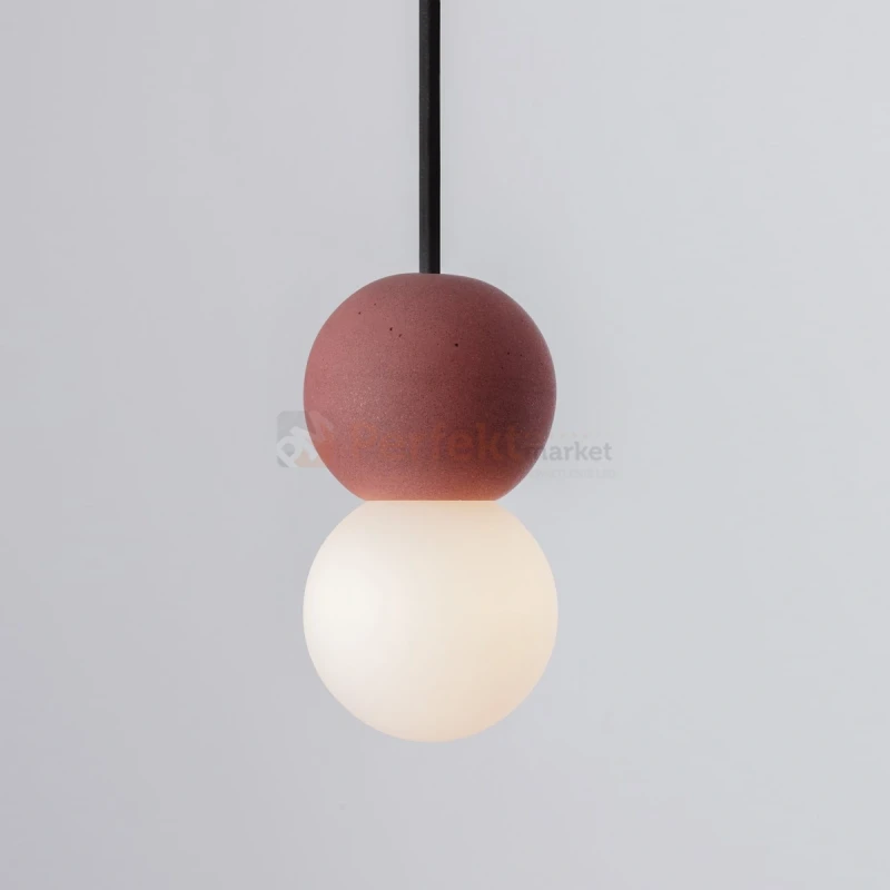 Lampa wisząca LE44661 IBAGUE szklana kula beton czerwony G9 Luces Exclusivas Nova Luce ZERO 9577019 wymiary perfektmarket.webp