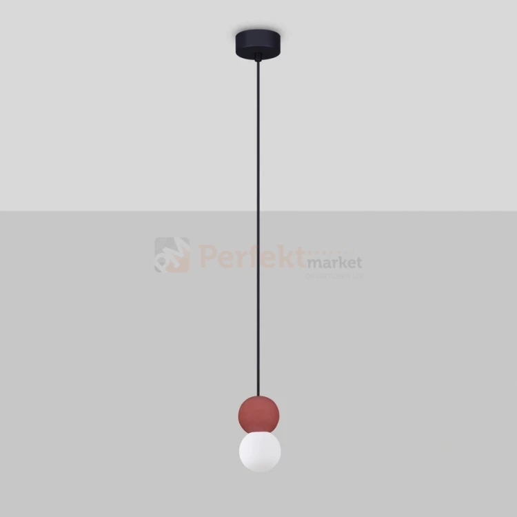 Lampa wisząca LE44661 IBAGUE szklana kula beton czerwony G9 Luces Exclusivas Nova Luce ZERO 9577019 3 perfektmarket.webp