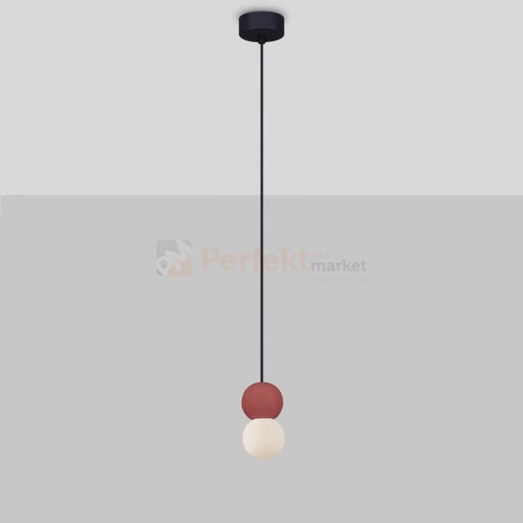 Lampa wisząca LE44661 IBAGUE szklana kula beton czerwony G9 Luces Exclusivas Nova Luce ZERO 9577019 4 perfektmarket.webp
