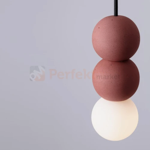 Lampa wisząca LE44664 IBAGUE szklana kula czerwony beton G9 Luces Exclusivas Nova Luce XERO 9577022 1 perfektmarket.webp