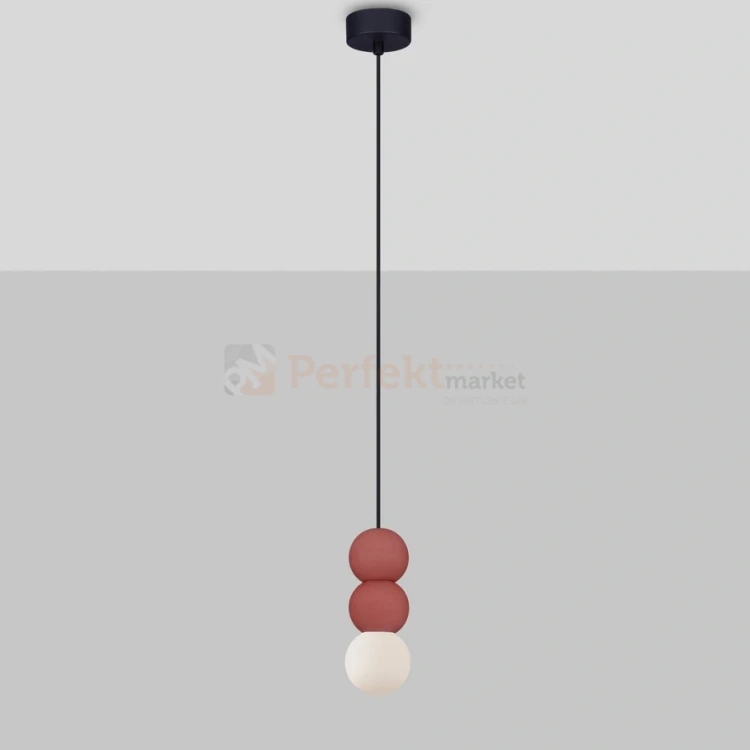 Lampa wisząca LE44664 IBAGUE szklana kula czerwony beton G9 Luces Exclusivas Nova Luce XERO 9577022 3 perfektmarket.webp