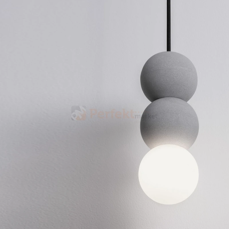 Lampa wisząca LE44663 IBAGUE szklana kula beton surowy G9 Luces Exclusivas Nova Luce ZERO 9577021 wymiary perfektmarket.webp