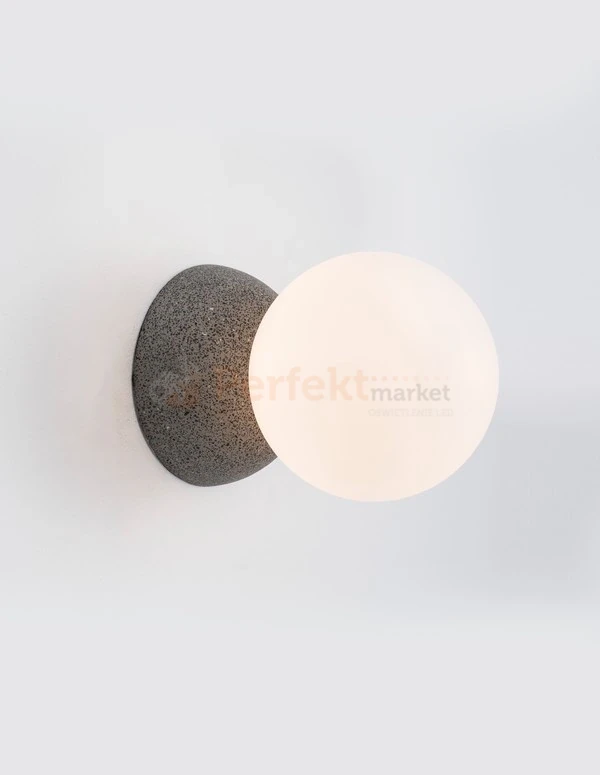Lampa ścienna kinkiet betonowy IBAGUE szklana kula LE42060 Luces Exclusivas Nova Luce Zero 9577012 wymiar perfektmarket.webp